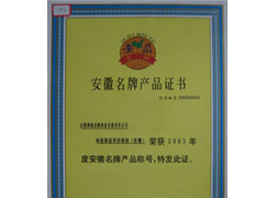 年度安徽名牌產品